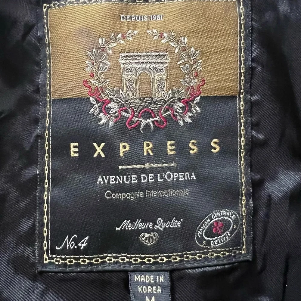 Express Avenue de L’Opera vintage black leather jacket -Size M-circa early 90’s - Picture 3 of 3